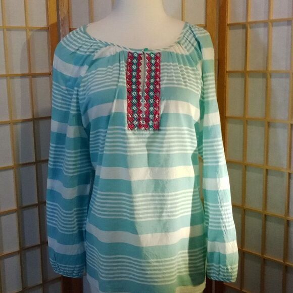 Talbots XL Aztec Beaded Blouse - Picture 7 of 16